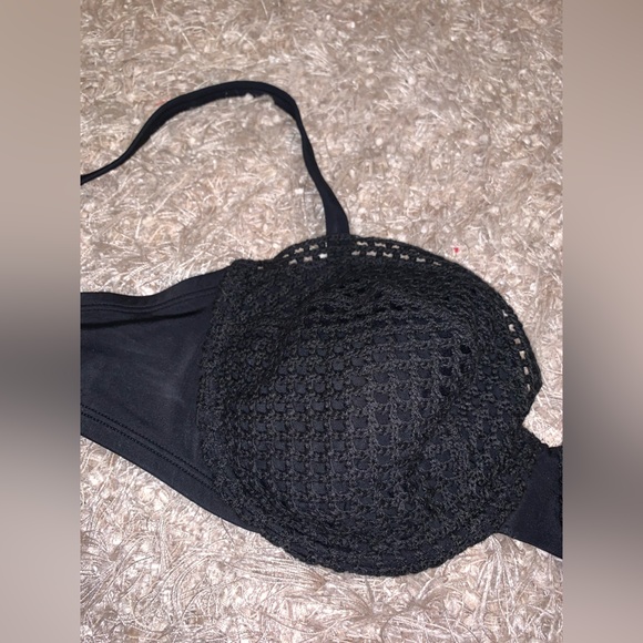 Shade & Shore Black Crochet detail Bikini Top 36DD NWT - Picture 2 of 4